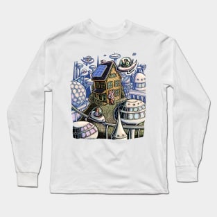 City of the Future, with Old House Long Sleeve T-Shirt